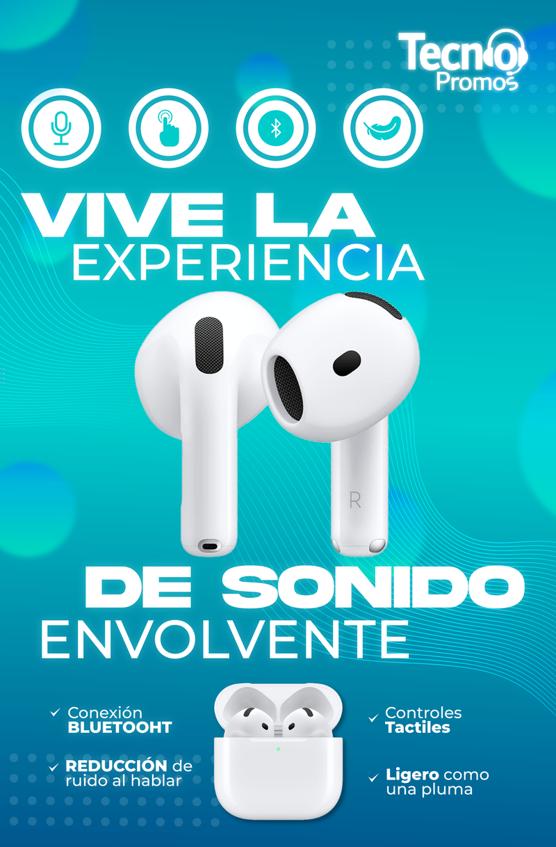 AirPods 4ra Generación +Cubo C + Cable C a C + Case — foto 3